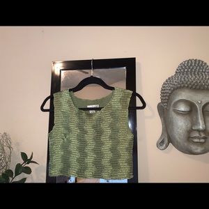 Green vintage crop top